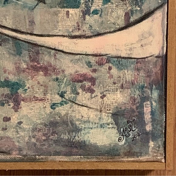 ORIGINAL PAINTING! ALLISON WEEKS THOMAS “Aluna” MIXED MEDIA ORIGINAL PAINTING! - Picture 7 of 10